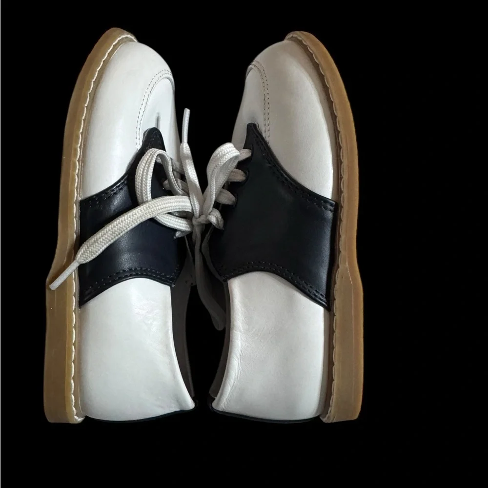 Trimfoot Oxford Black White Saddle Toddler Shoes - Picture 5 of 7